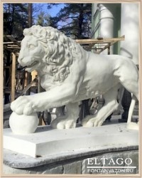Скульптура Лев с шаром