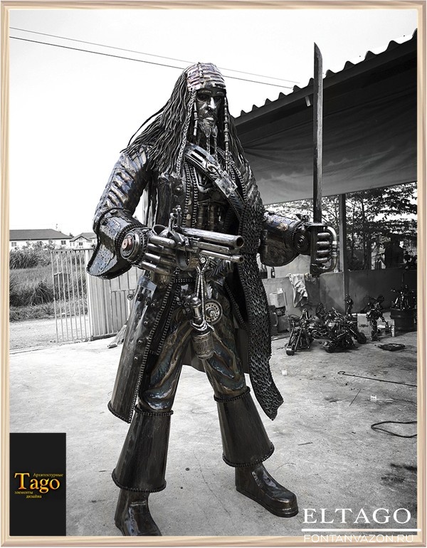 Steampunk Recycled Metal Captain