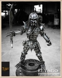 Recycled Metal Standing Hunter: Sword