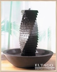 Spiral Tower Pebble Bowl Fountain