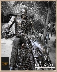 Recycled Metal Skeleton Rider