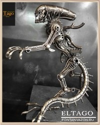 Steampunk Recycled Metal Standing Monster